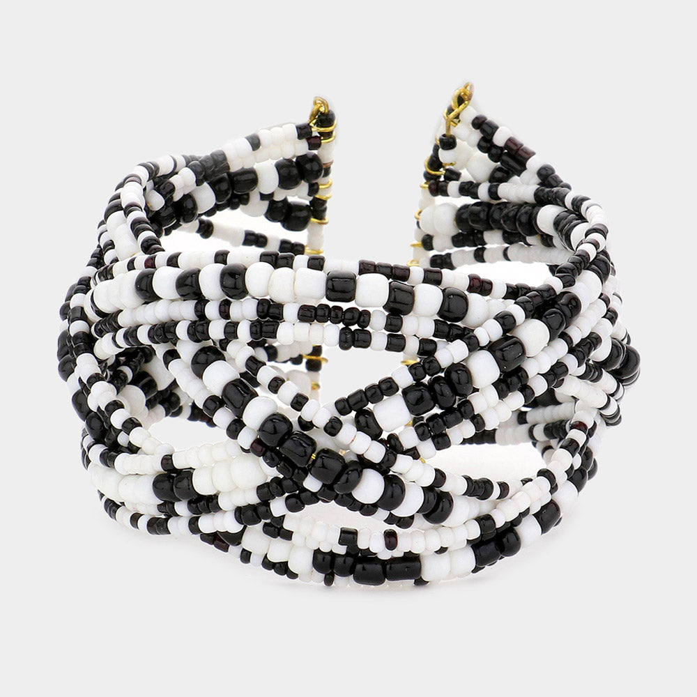 Seed Beads Cuff Bracelet