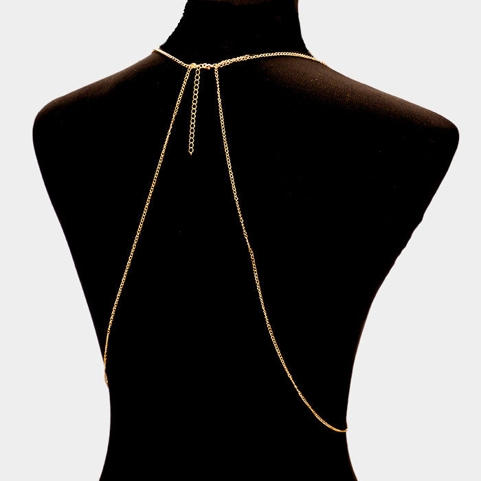 Bra outline body chain necklace