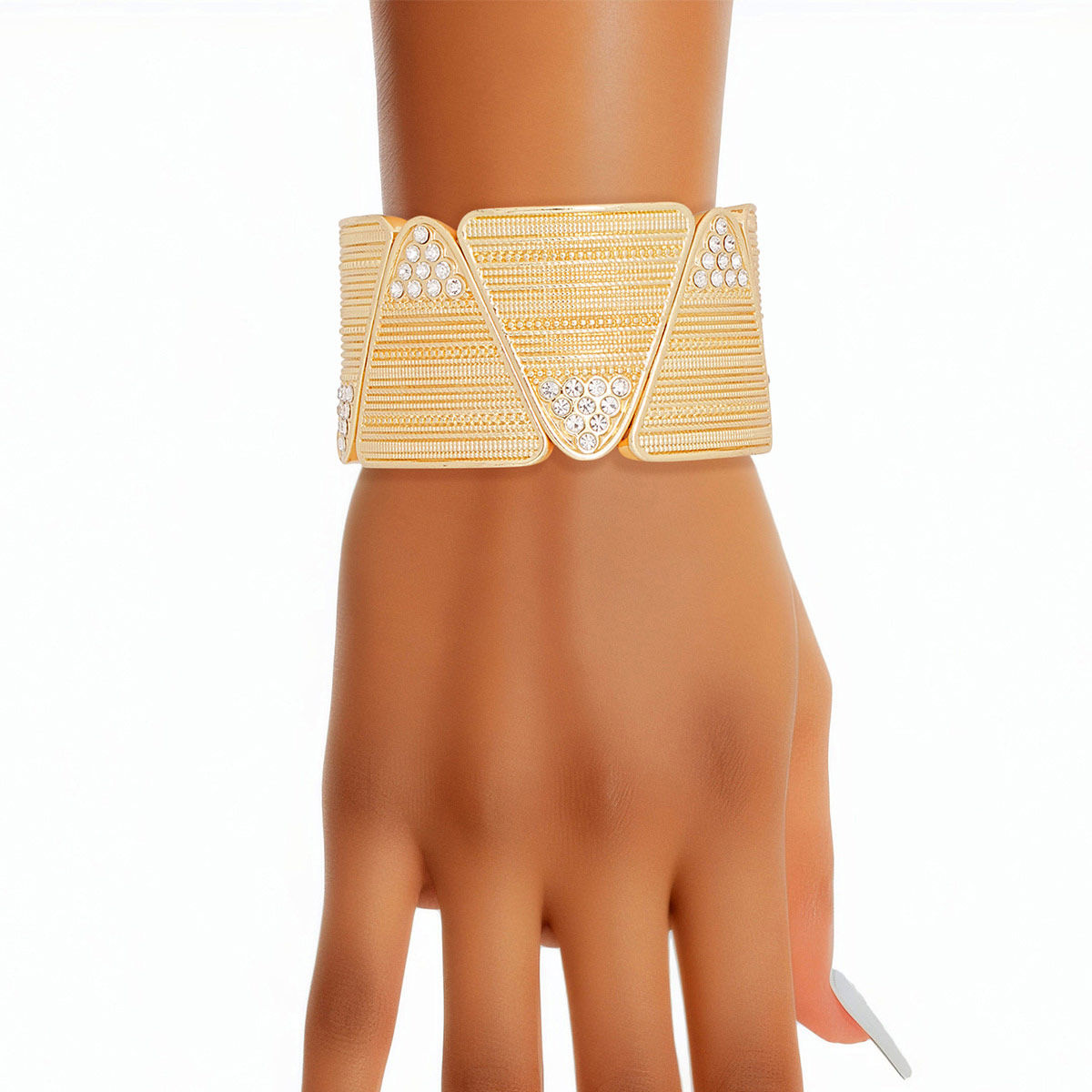 Bracelet Gold Triangle Stone Stretch for Women