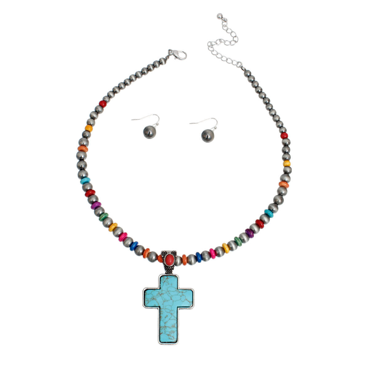 Navajo Pearl Turquoise Cross Necklace