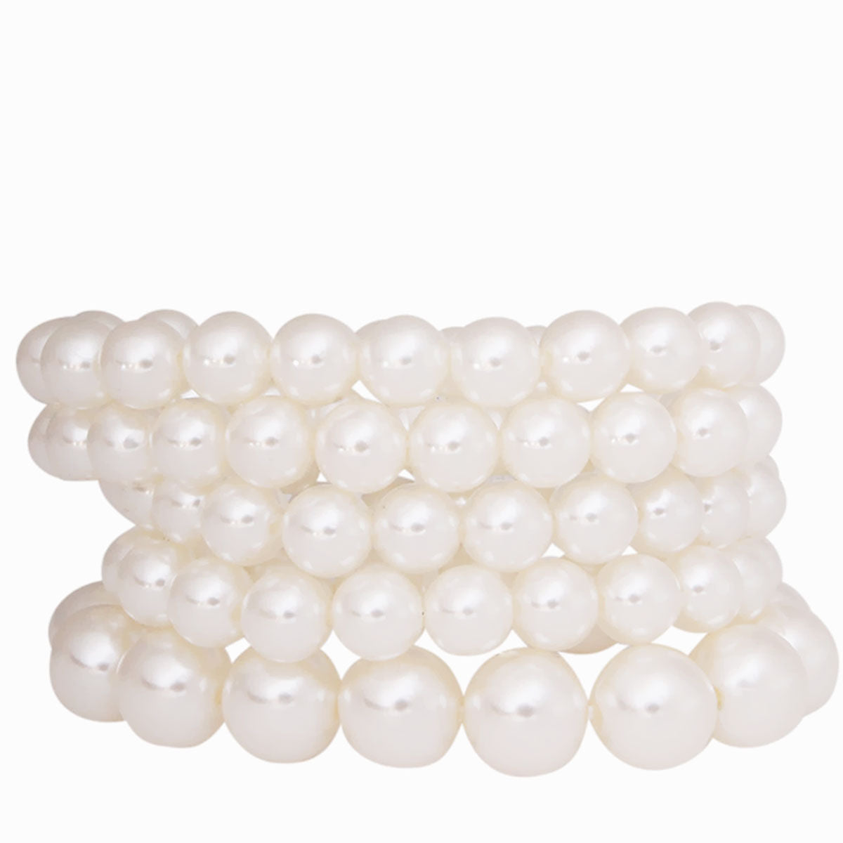 Pearl Harmony: Cream Stretch 5 Bracelet Ensemble