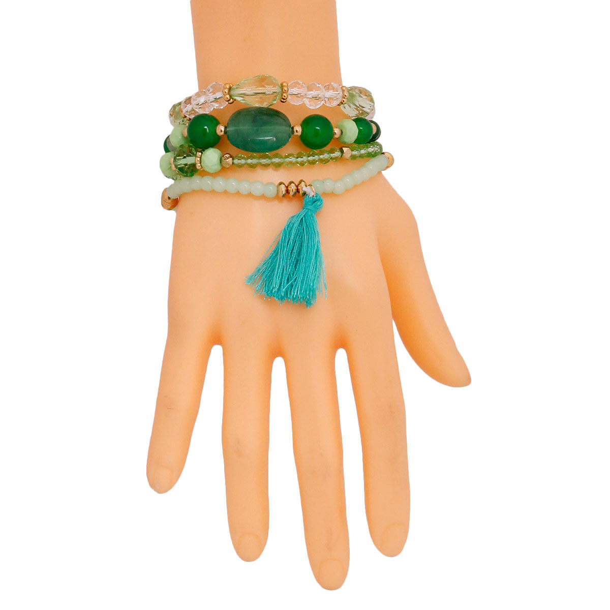 Jade Green Bead 4 Pcs Bracelets