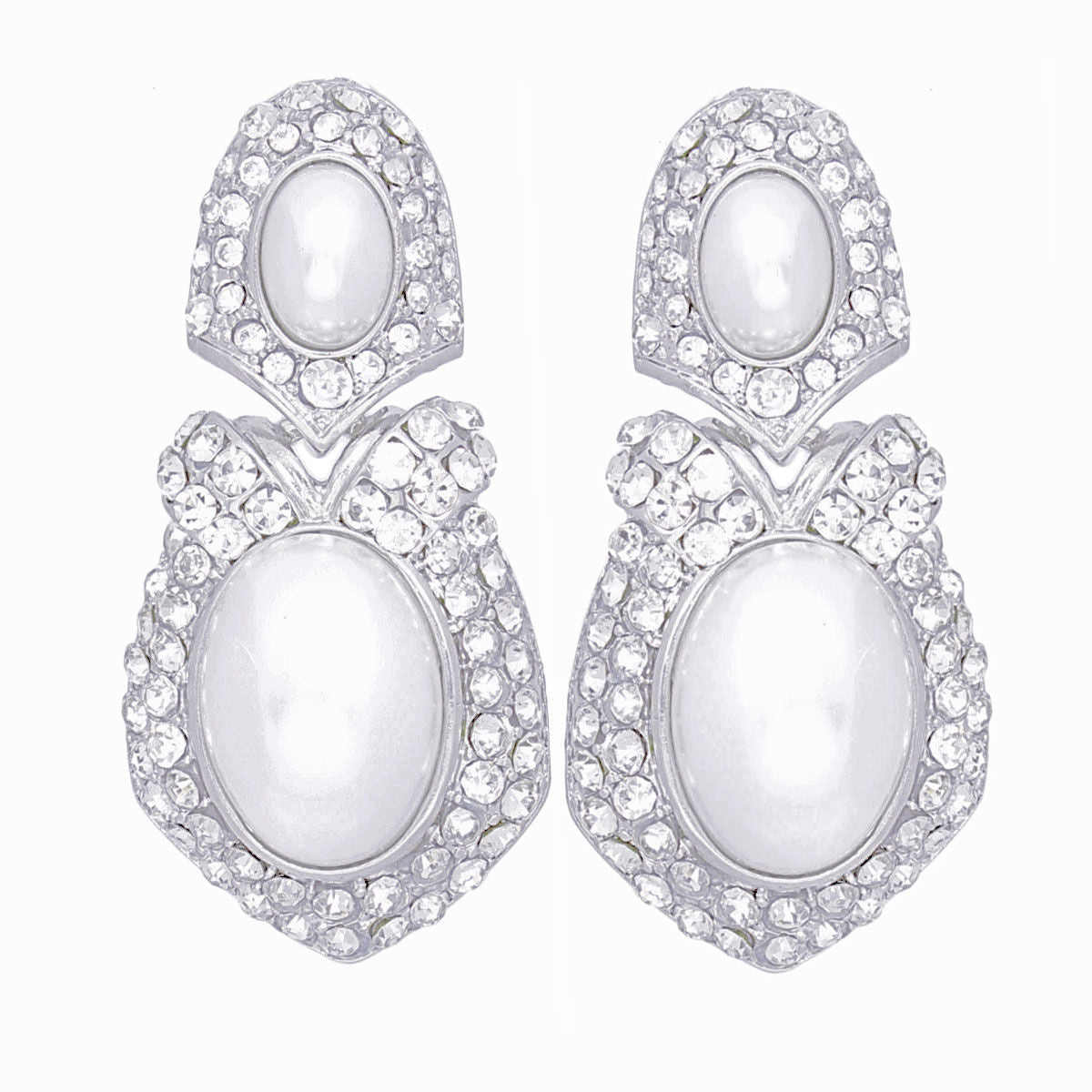 Clip On Silver Elegant Medium Earrings for Women