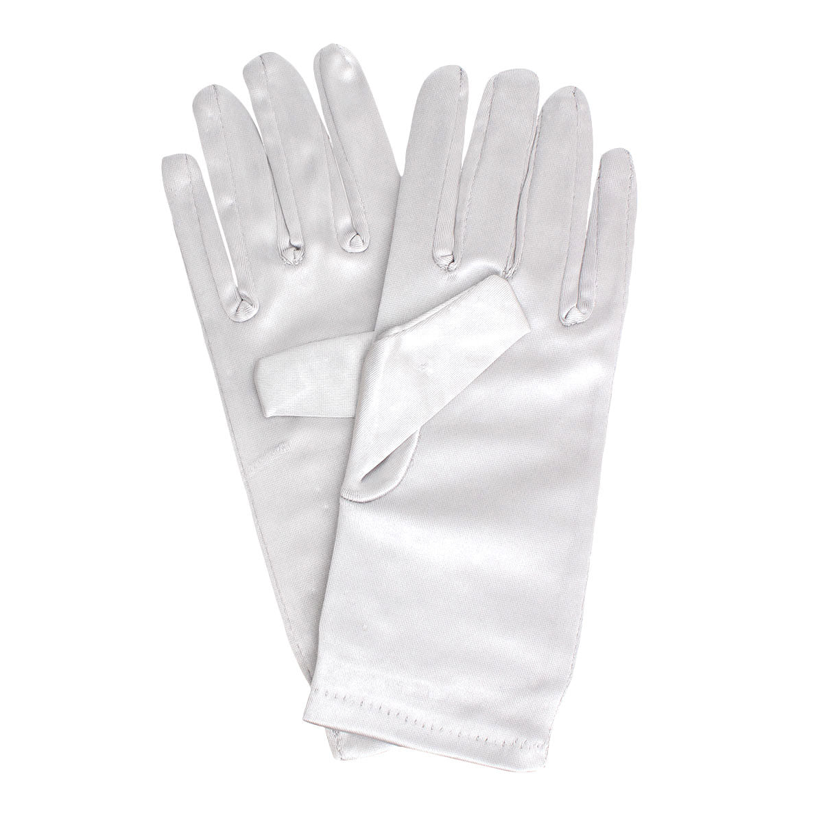 Gloves Silver Rhinestone Satin Bridal for Women