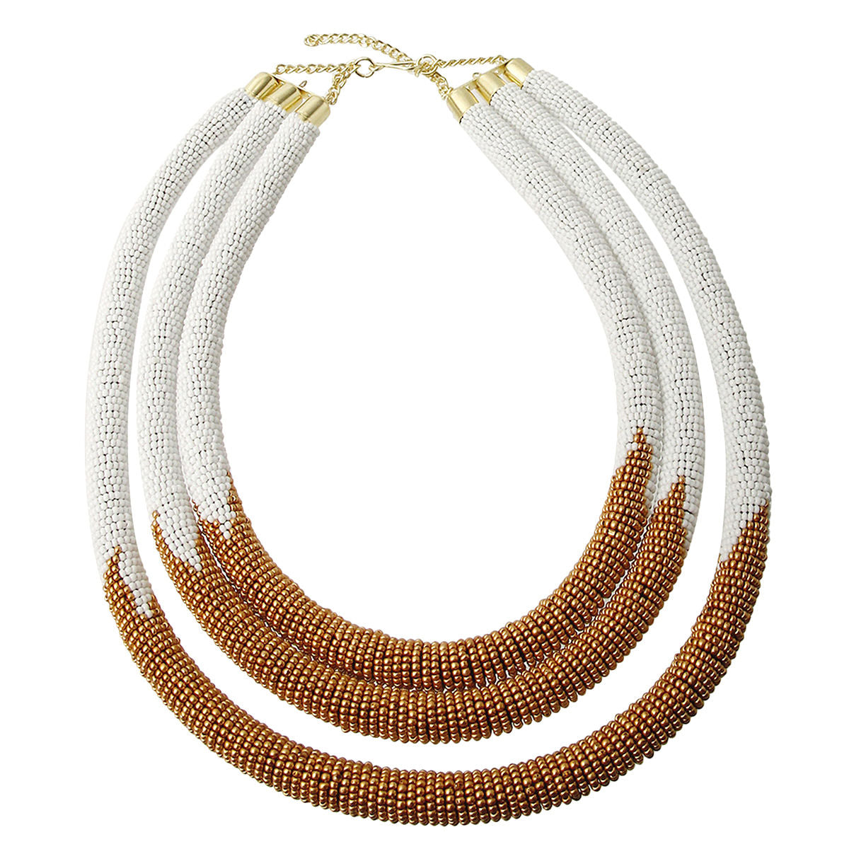 White Zulu Maasai Beaded Necklace