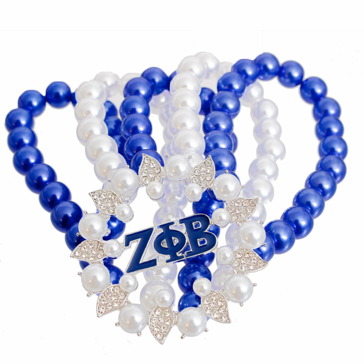 Bracelet Blue White Pearl ZPB 5 Strand for Women