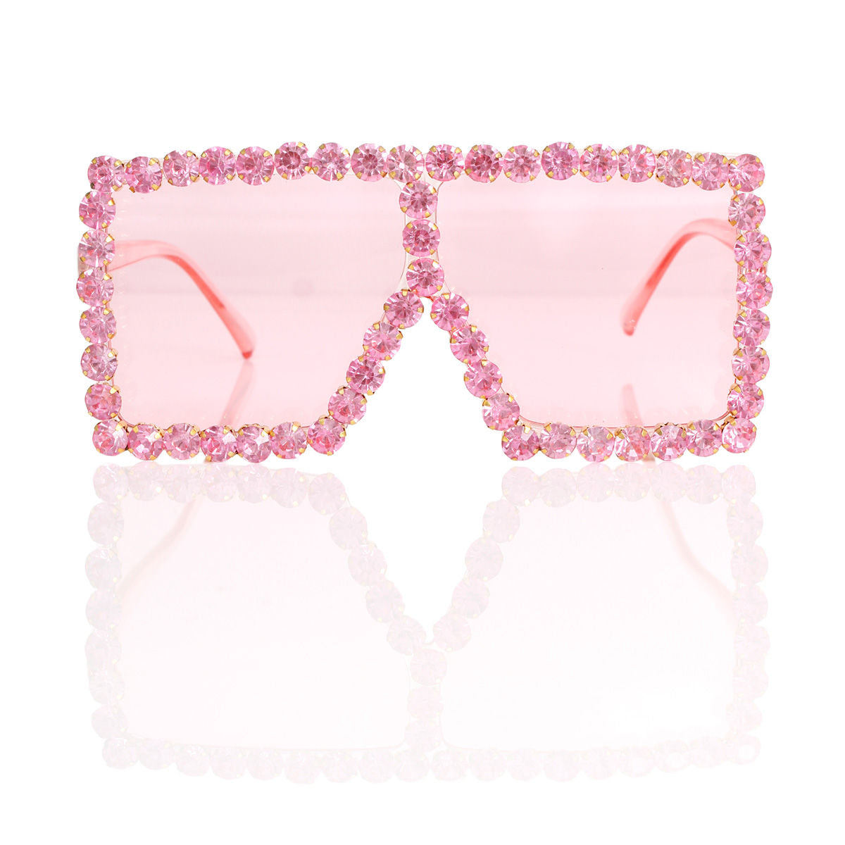Sunglasses Diamond Pink Square Glasses for Women