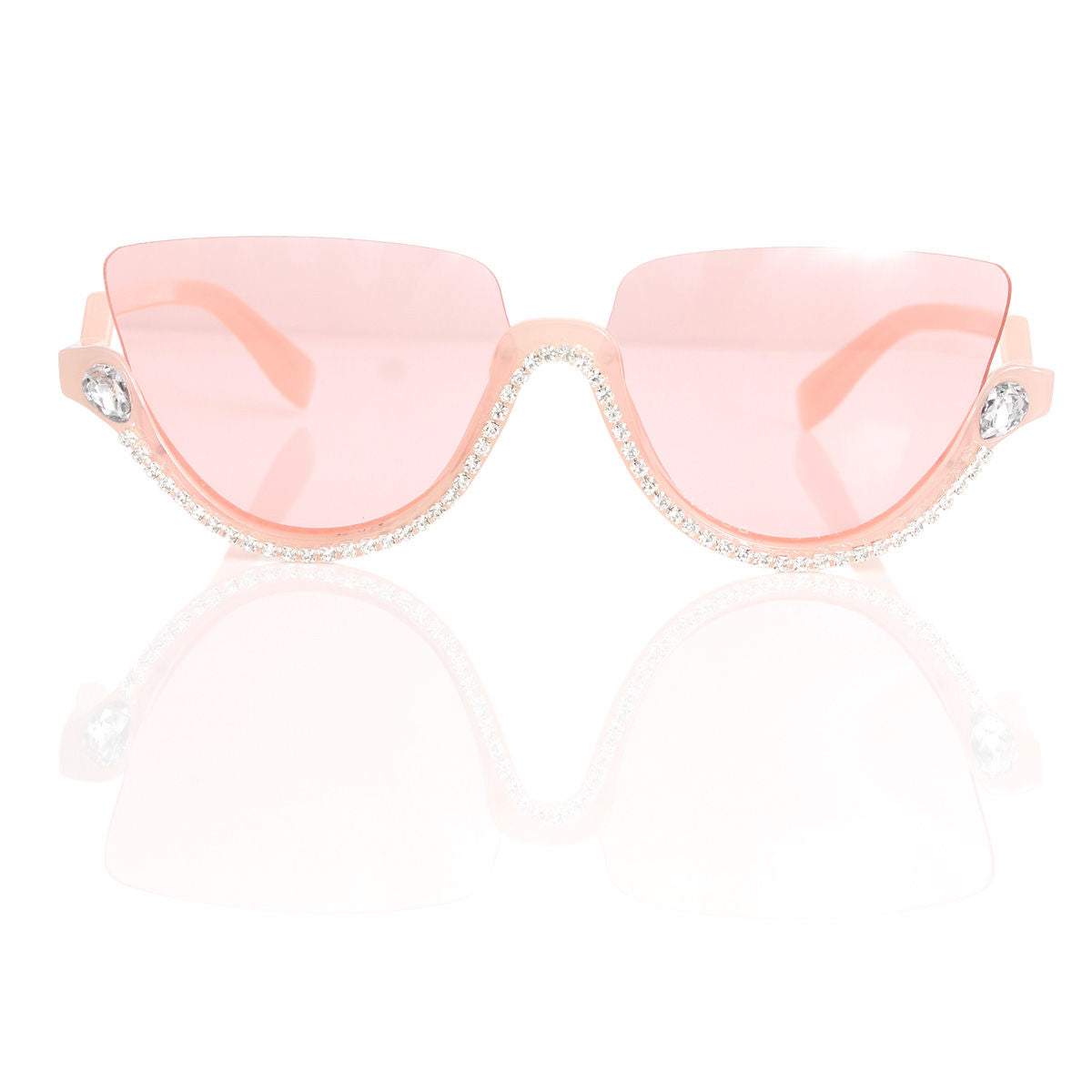 Sunglasses Half Frame Pink Eyewear for Women