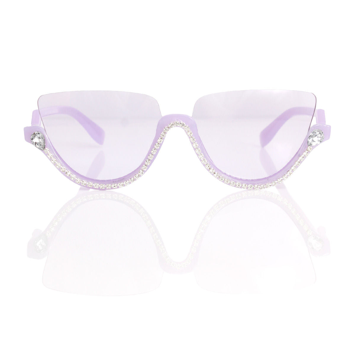 Sunglasses Half Frame Purple Eyewear for Women