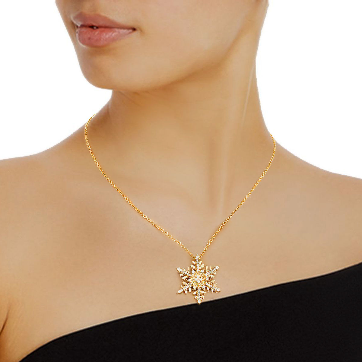 Gold Winter Snowflake Necklace