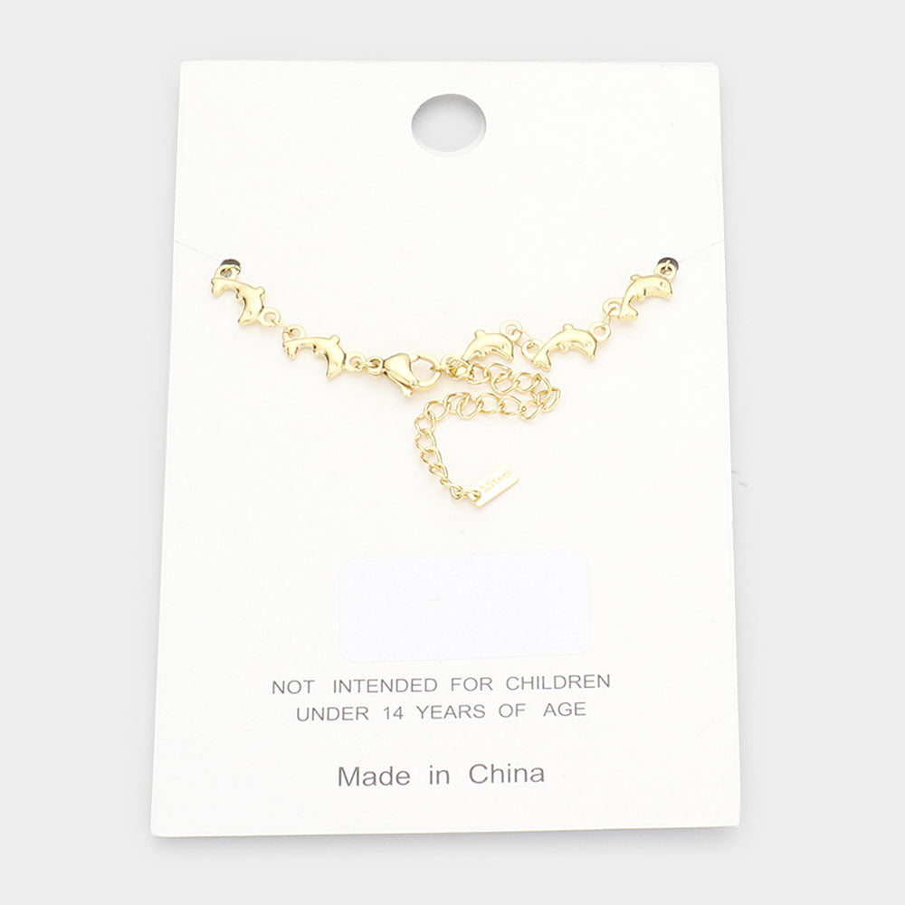 iLLASPARKZ Stainless Steel Dolphin Link Anklet