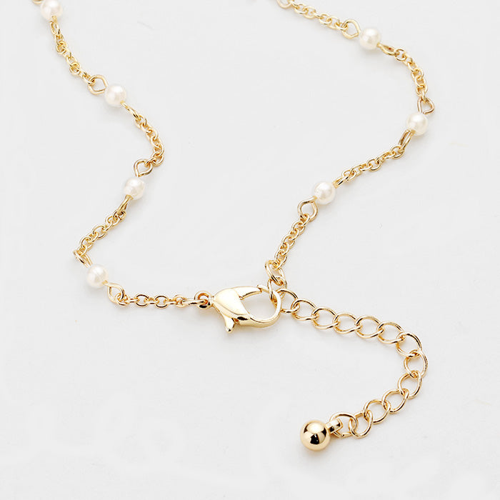 iLLASPARKZ Pearl Detailed Seahorse Charm Anklet