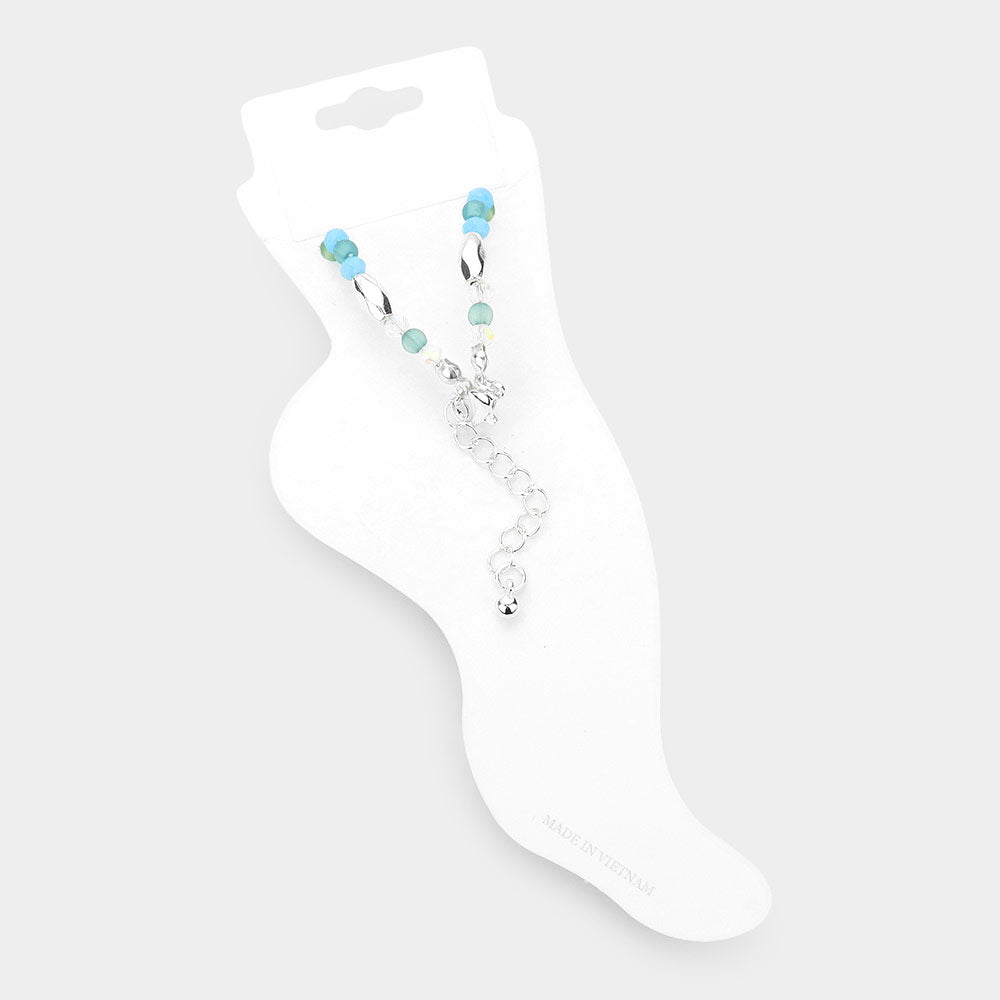 iLLASPARKZ Antique Metal Mermaid Charm Beaded Anklet