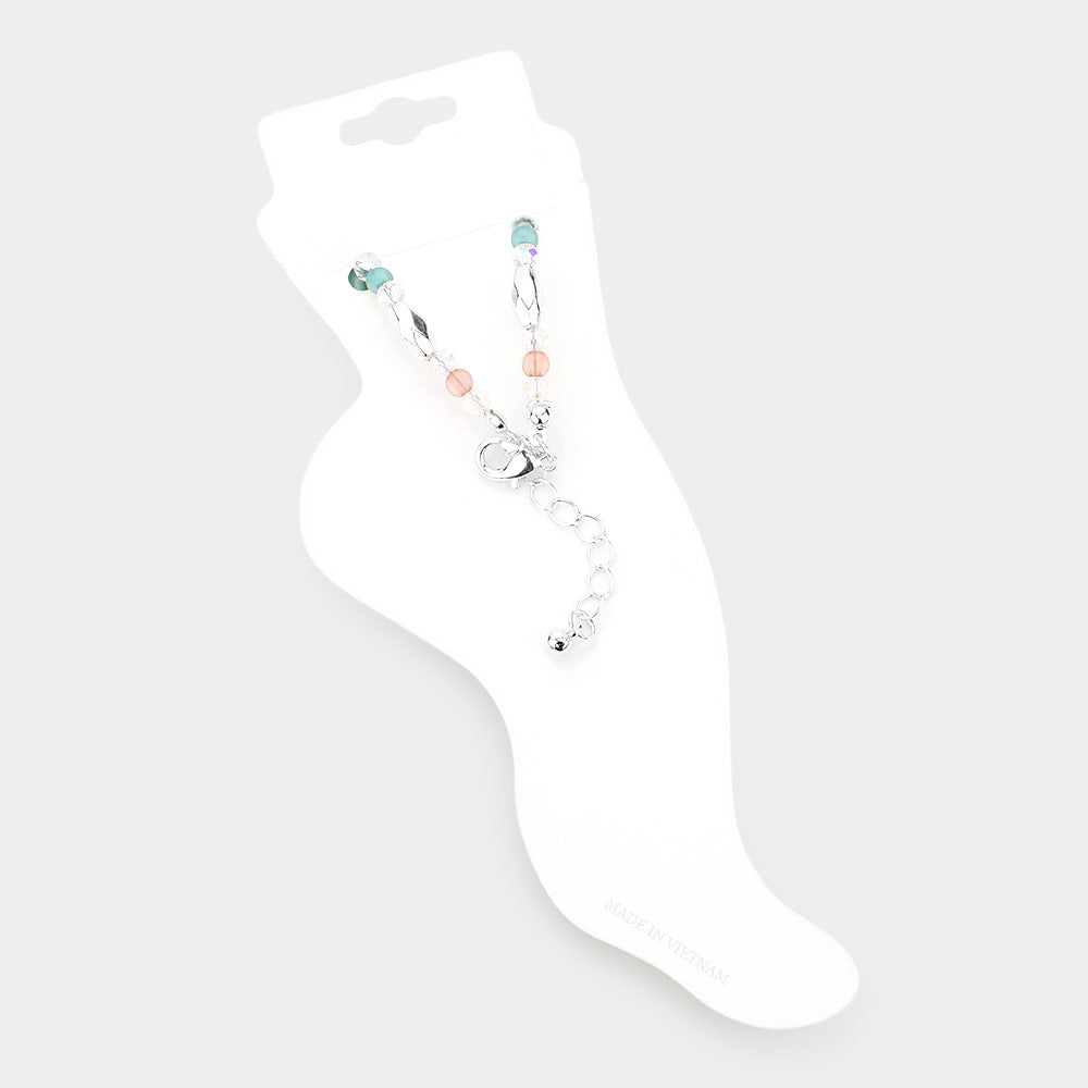 iLLASPARKZ Antique Metal Mermaid Charm Beaded Anklet