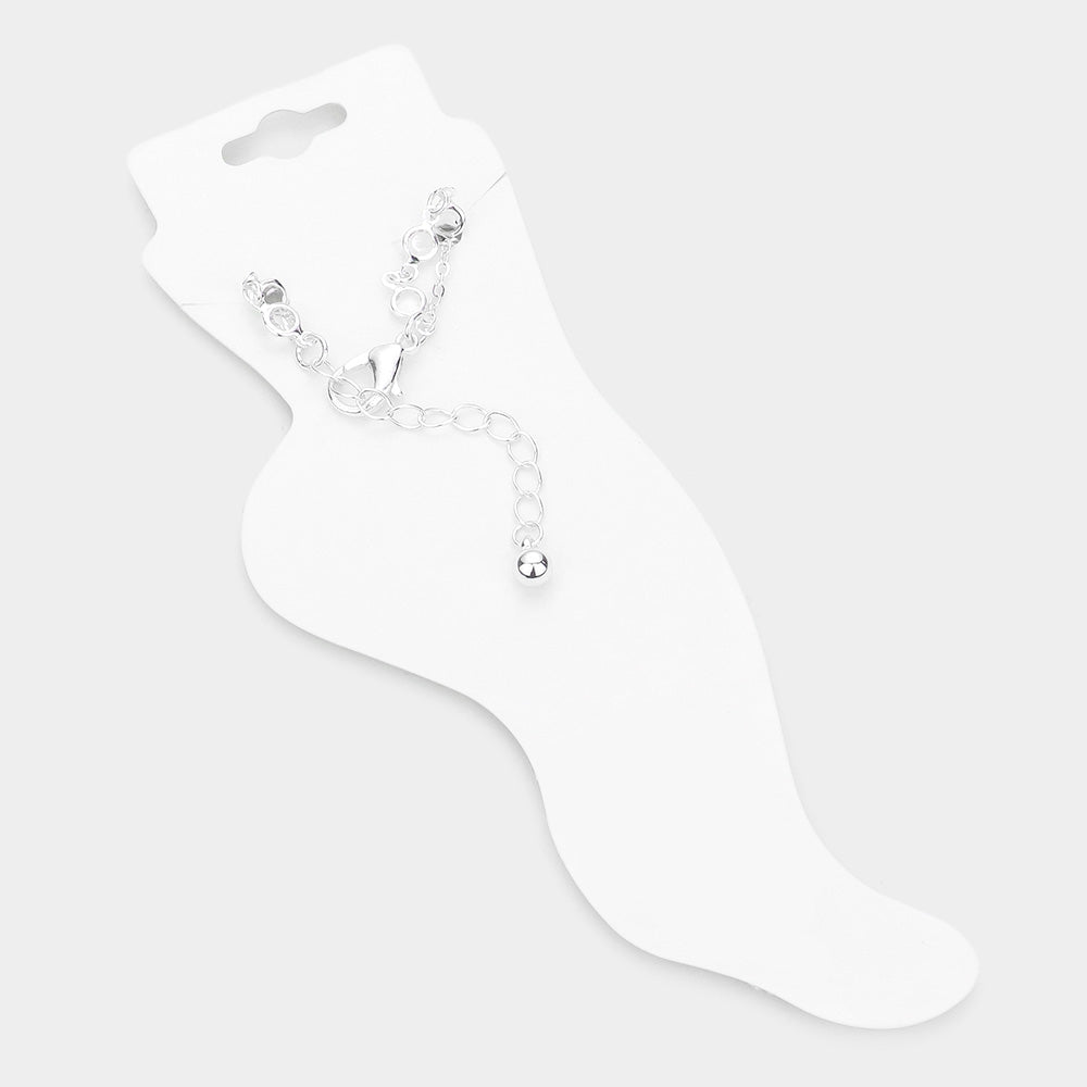 iLLASPARKZ Metal Seahorse Charm Round Bead Link Double Layered Anklet