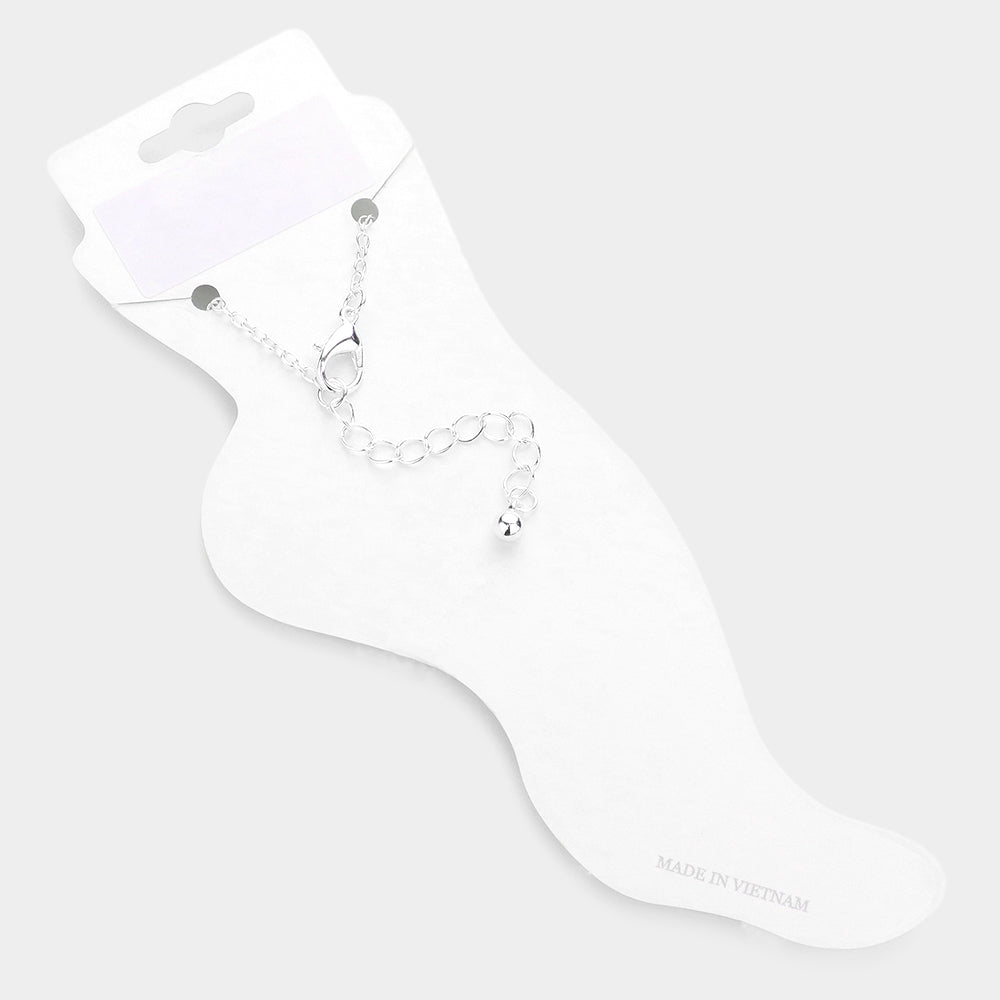 iLLASPARKZ Rhinestone Embellished Metal Flip Flop Charm Anklet