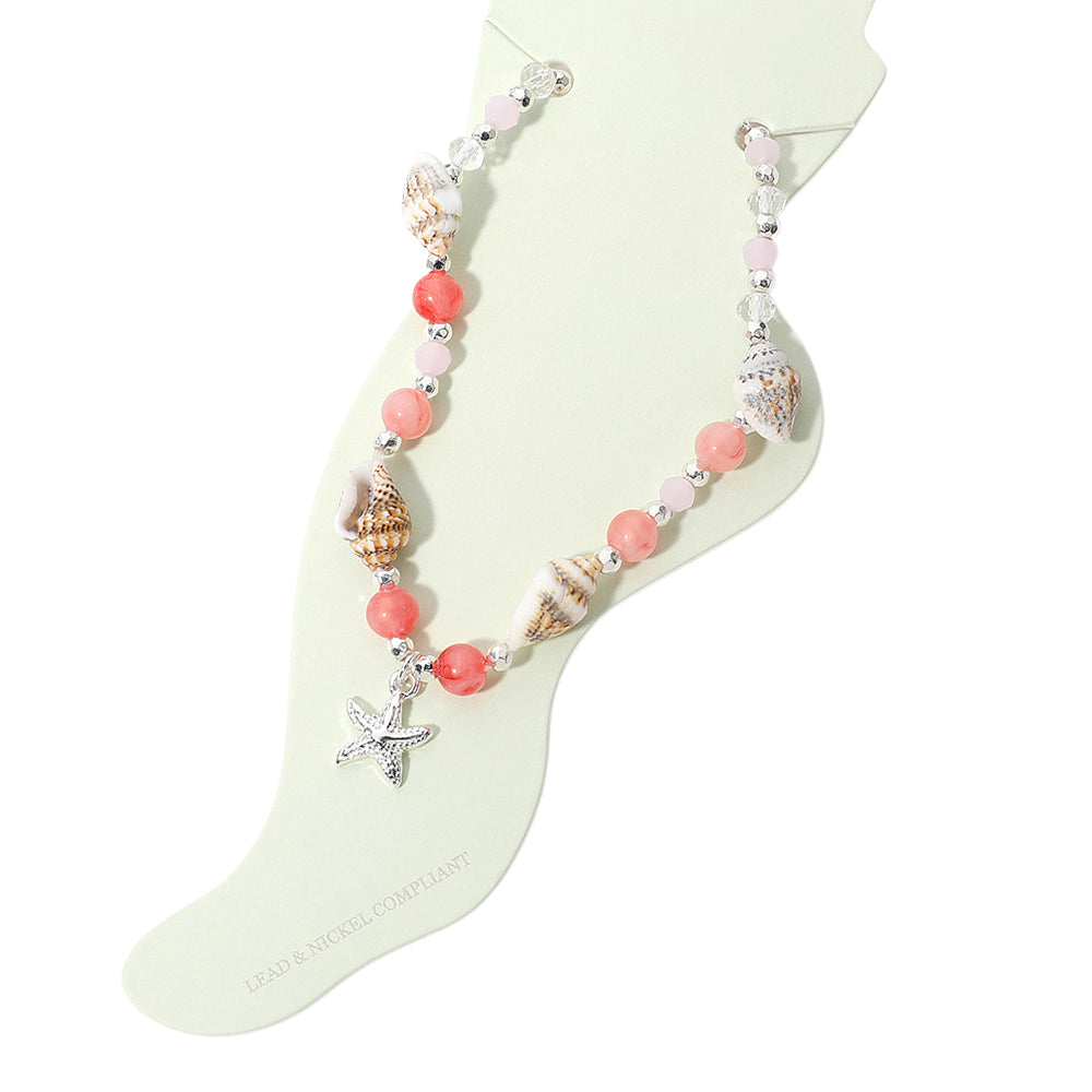 iLLASPARKZ Starfish Charm Seashell Beaded Anklet