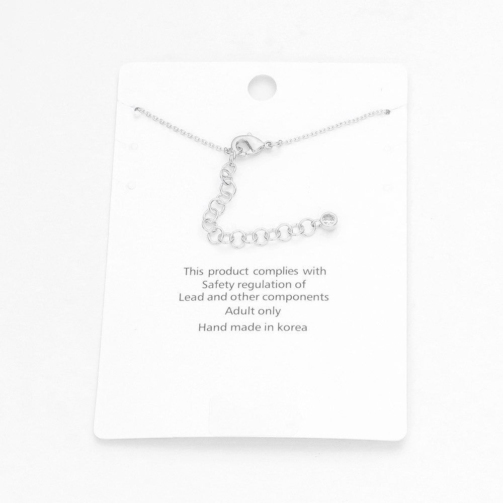 iLLASPARKZ White Gold Dipped CZ Embellished Dog Bone Charm Anklet