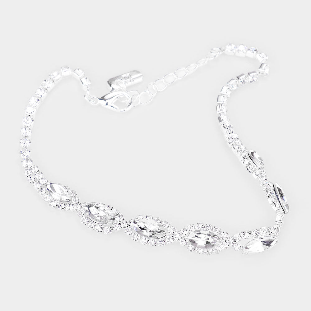 Marquise Stone Evening Anklet