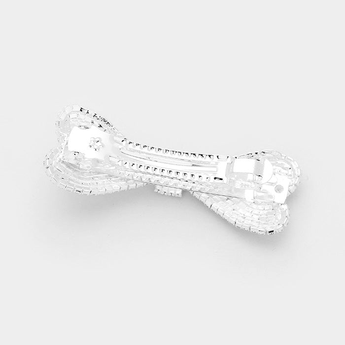 iLLASPARKZ Bow Crystal Rhinestone Pave Barrette