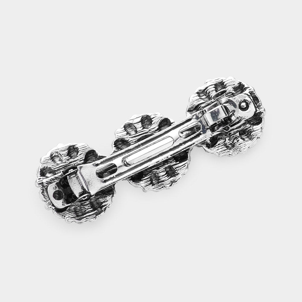 iLLASPARKZ Squash Blossom Natural Stone Accented Barrette