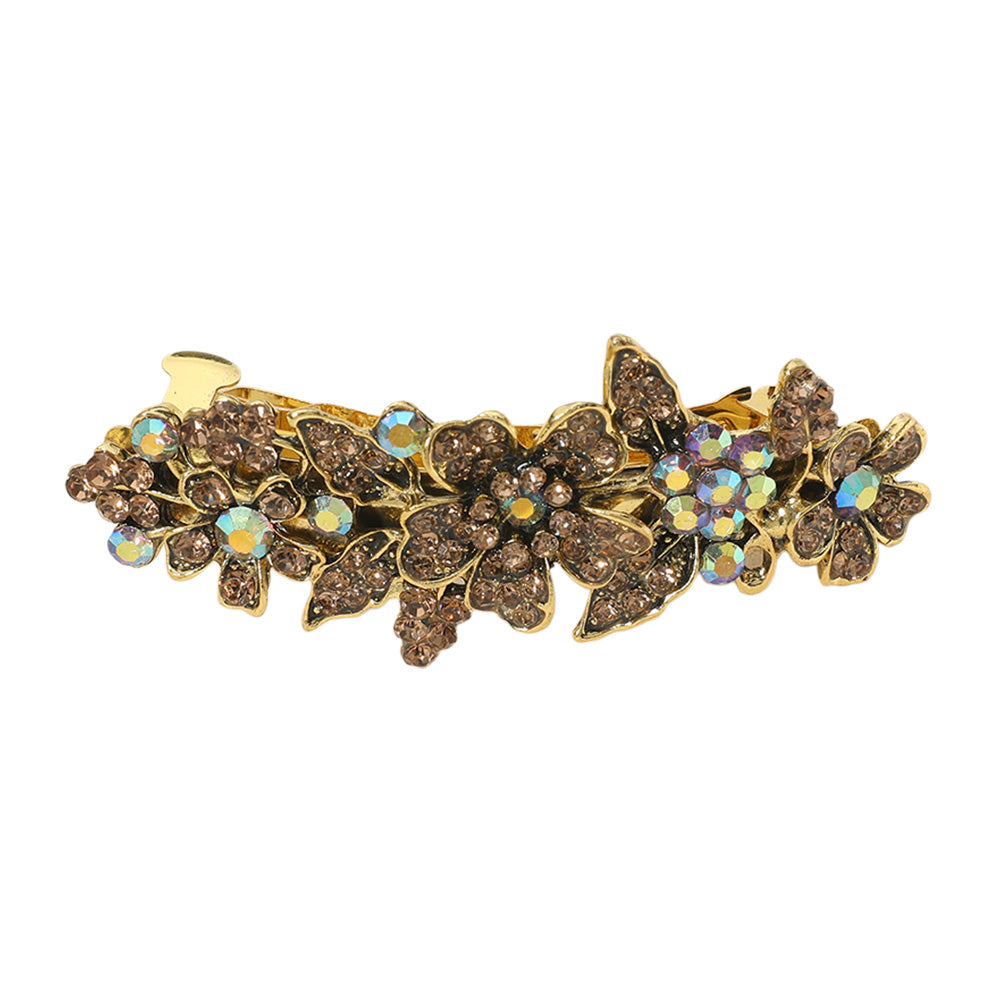 iLLASPARKZ Stone Paved Flower Leaves Embellished Barrette