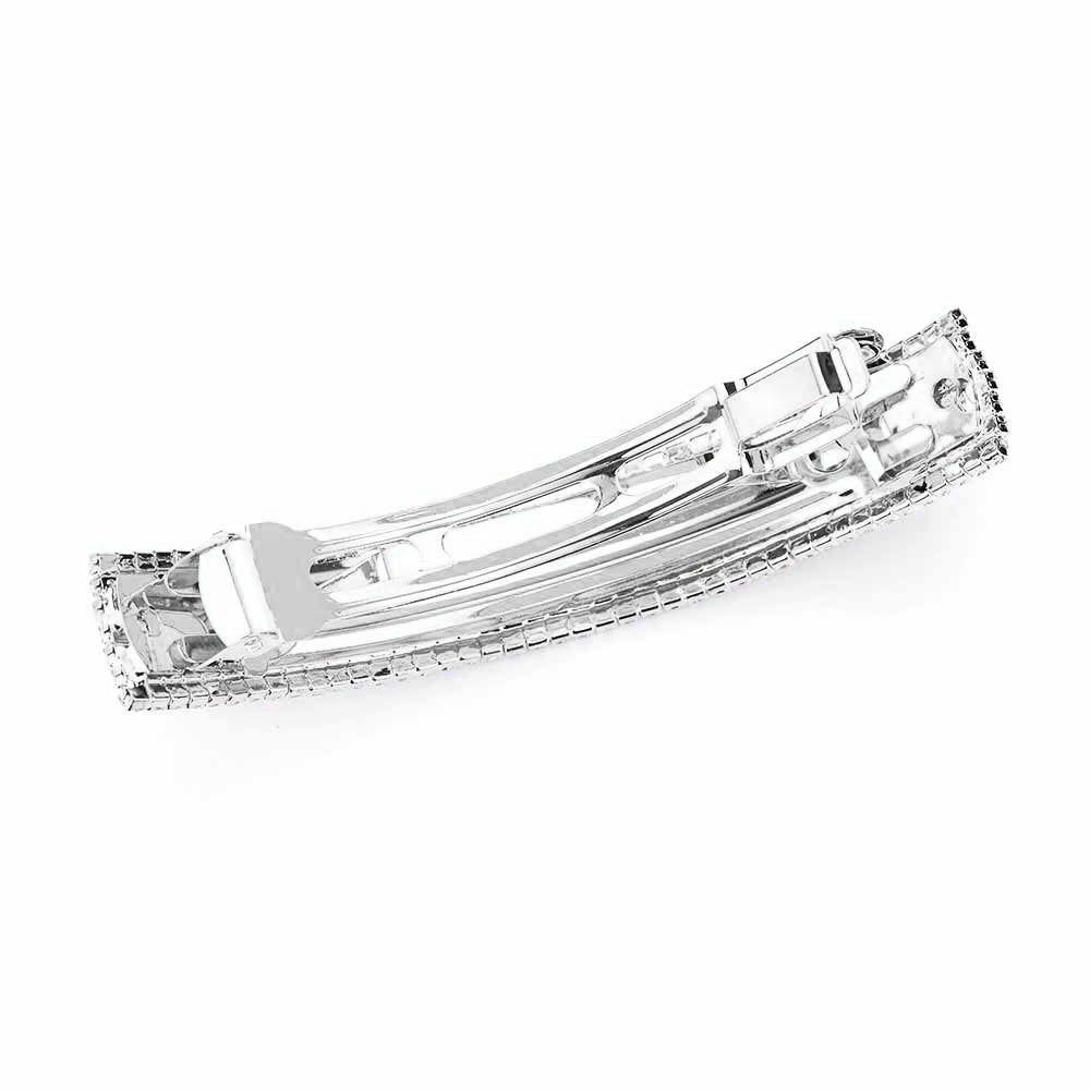 iLLASPARKZ 6Rows Rhinestone Rectangle Barrette