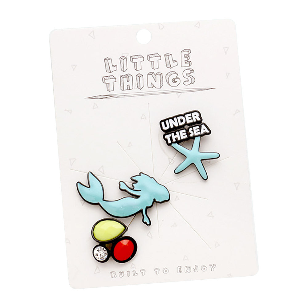 iLLASPARKZ 3PCS - Mermaid Under the Sea Starfish Brooch Set