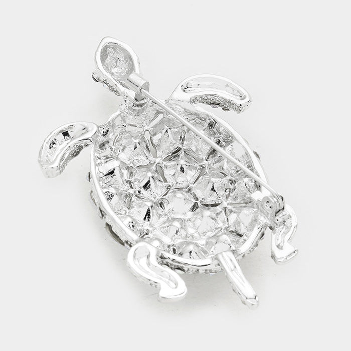 iLLASPARKZ Crystal  Pave Turtle Pin Brooch