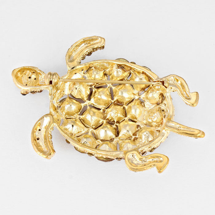 iLLASPARKZ Crystal  Pave Turtle Pin Brooch