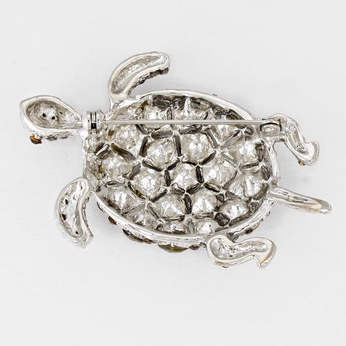 iLLASPARKZ Crystal  Pave Turtle Pin Brooch