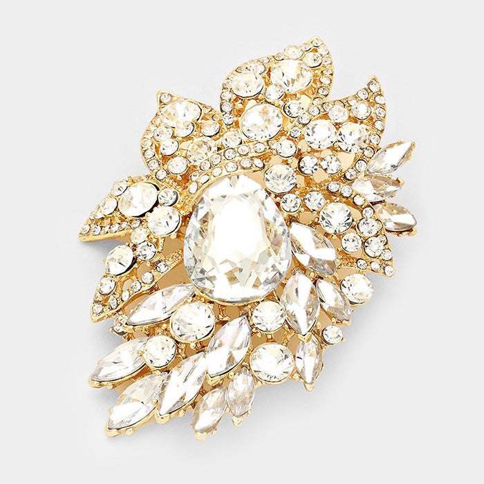 iLLASPARKZ Crystal Rhinestone Petal Brooch / Pendant