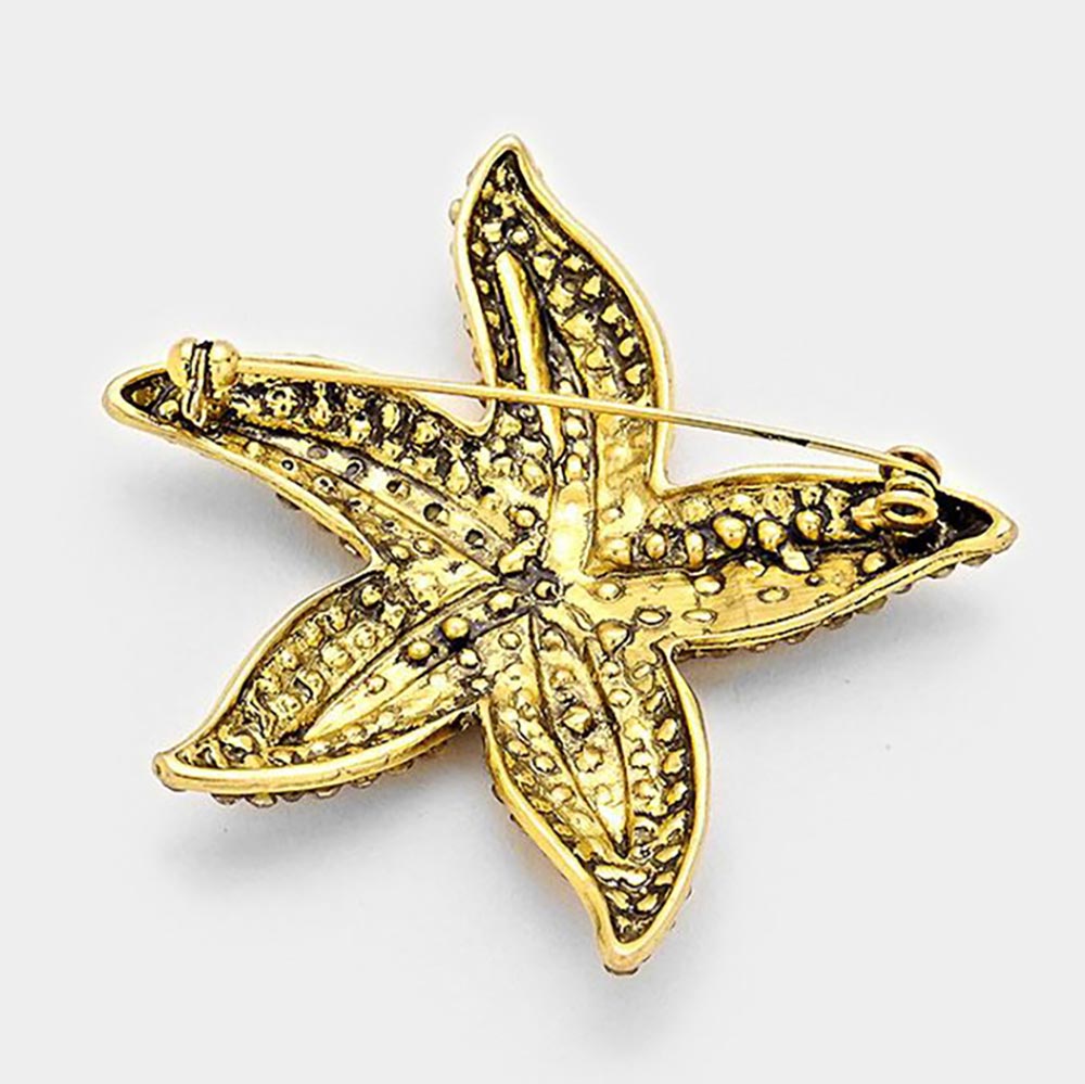 iLLASPARKZ Crystal Rhinestone Starfish Pin Brooch