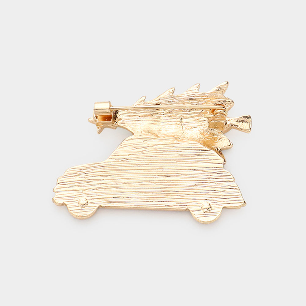 iLLASPARKZ Enamel Christmas Tree Car Pin Brooch