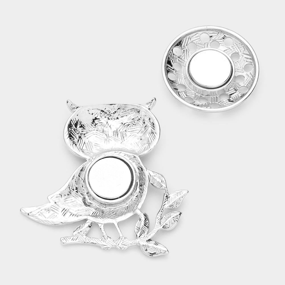 iLLASPARKZ Colored Metal Owl Magnetic Brooch