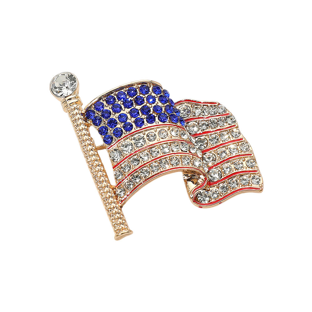 iLLASPARKZ Stone Paved American USA Flag Pin Brooch