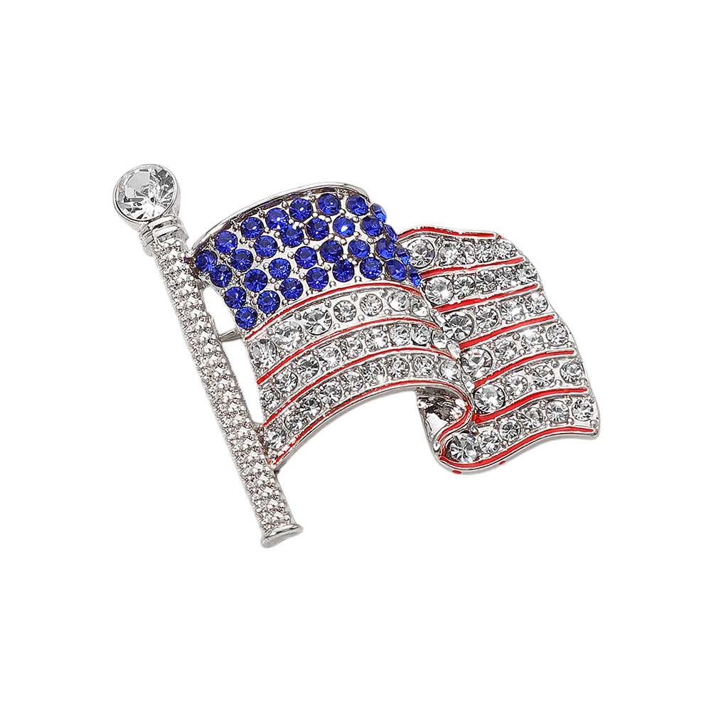 iLLASPARKZ Stone Paved American USA Flag Pin Brooch