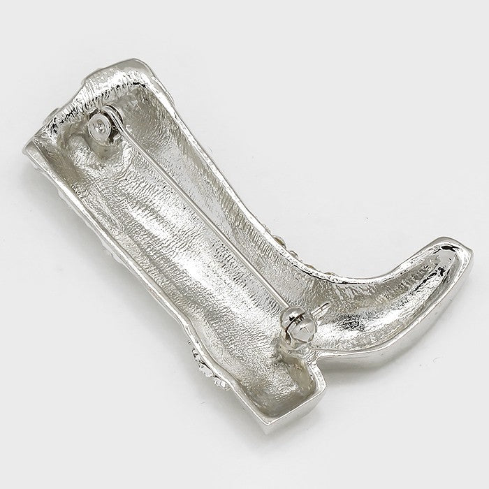 iLLASPARKZ Crystal Accented Enamel Western Boot Brooch