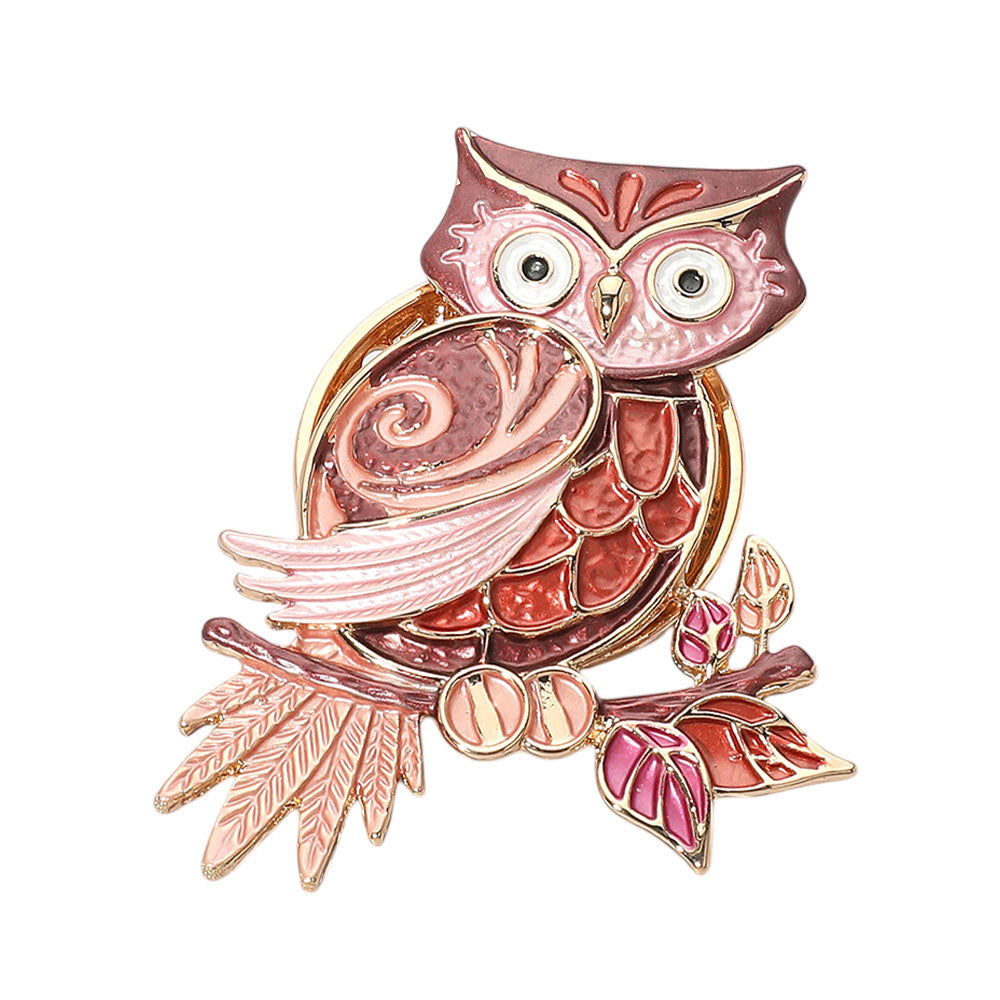 iLLASPARKZ Colored Metal Owl Magnetic Brooch