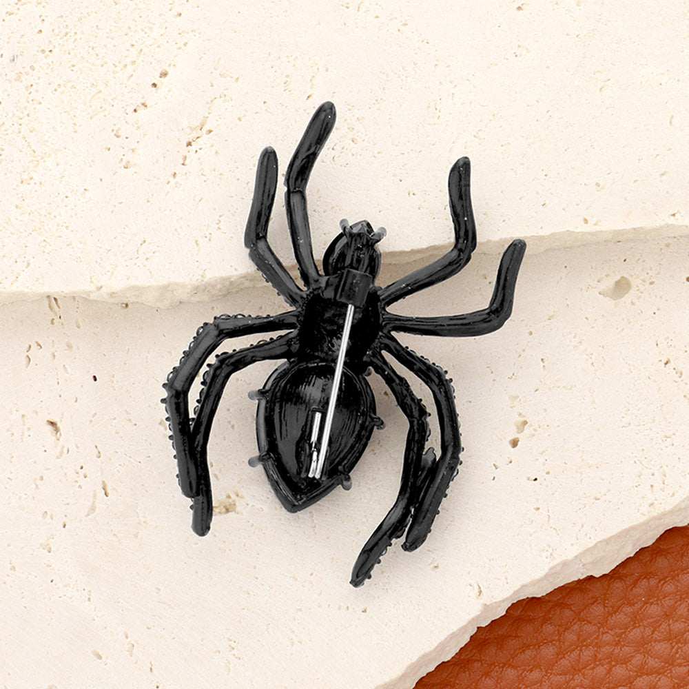 iLLASPARKZ Stone Embellished Spider Pin Brooch