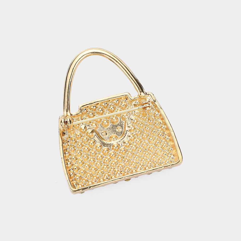 iLLASPARKZ Rhinestone Embellished Handbag Pin Brooch