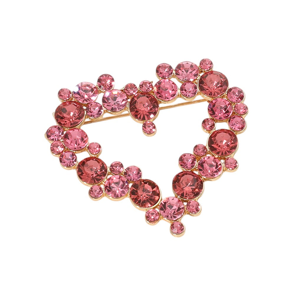 iLLASPARKZ Stone Embellished Heart Pin Brooch