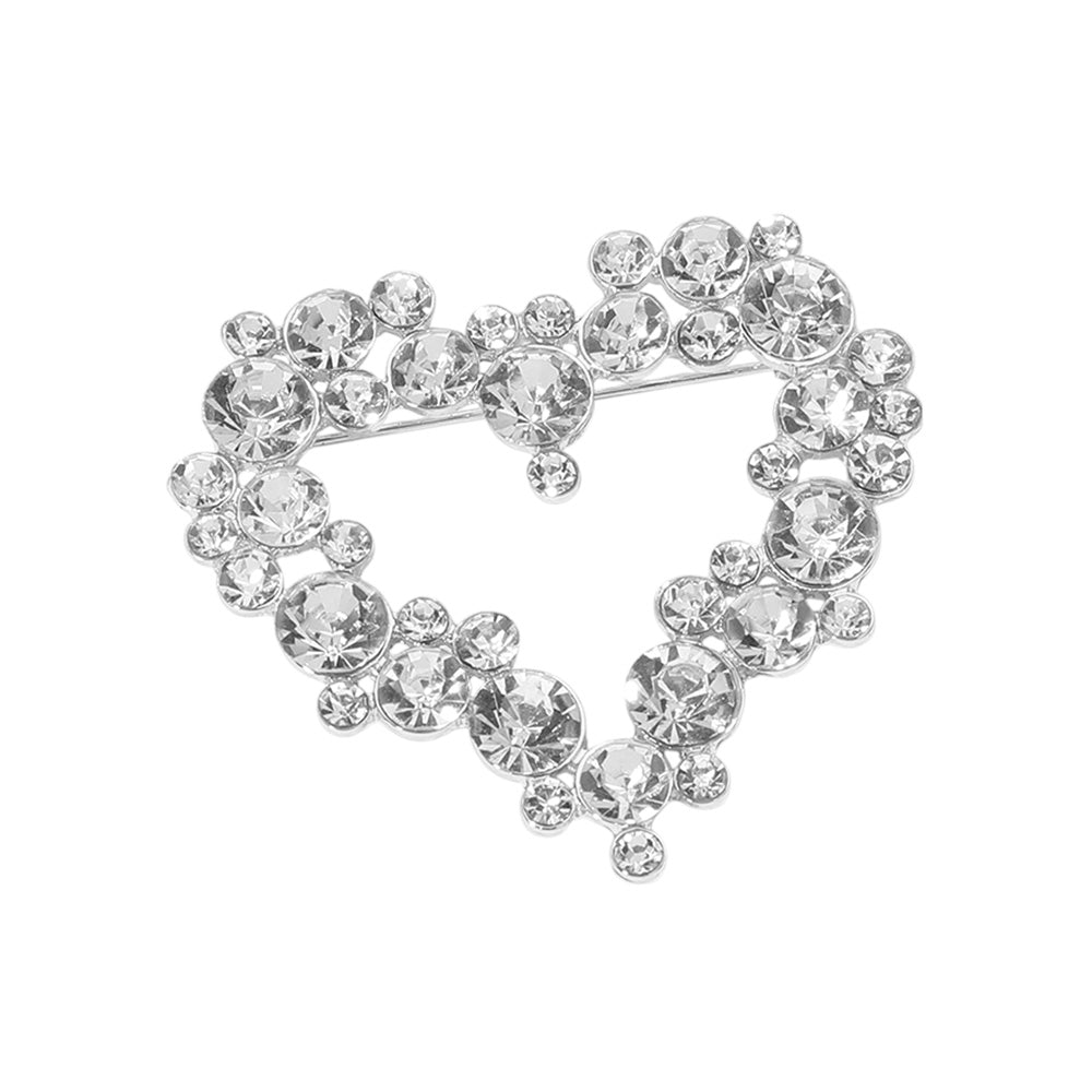 iLLASPARKZ Stone Embellished Heart Pin Brooch