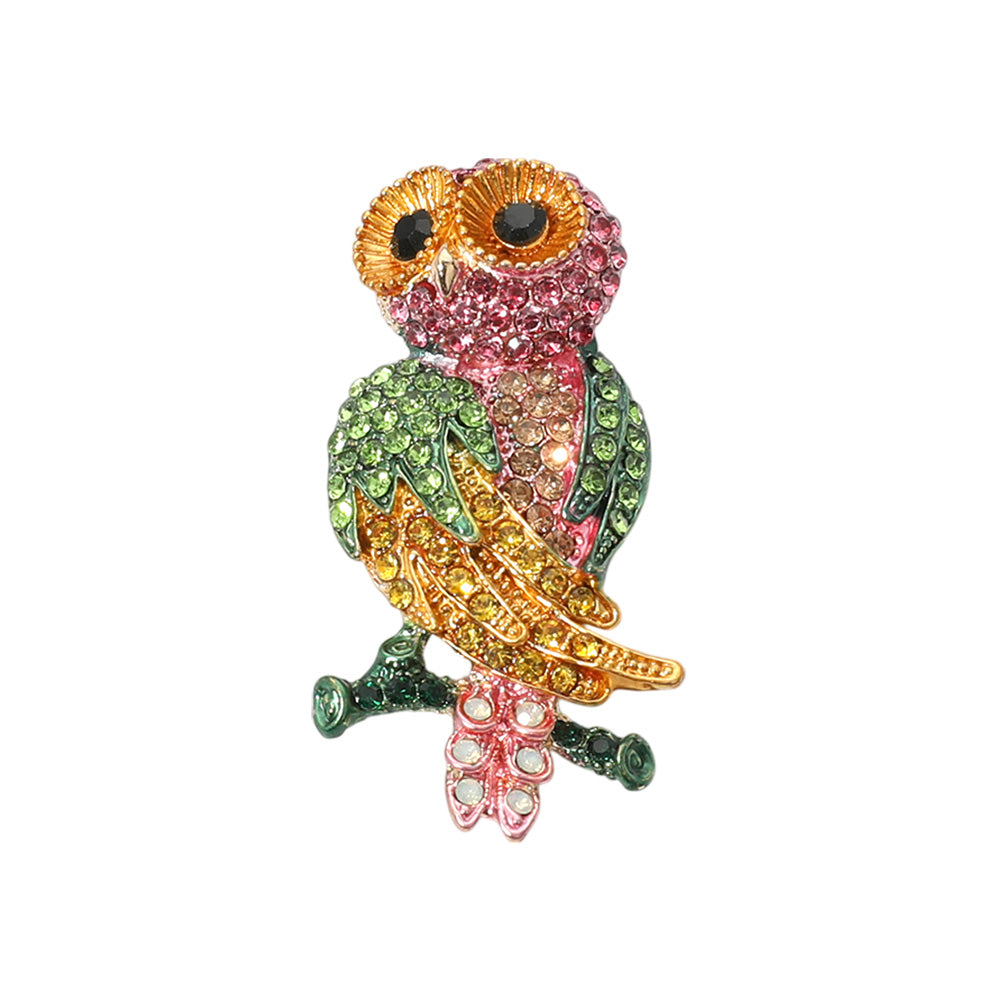 iLLASPARKZ Stone Paved Owl Pin Brooch