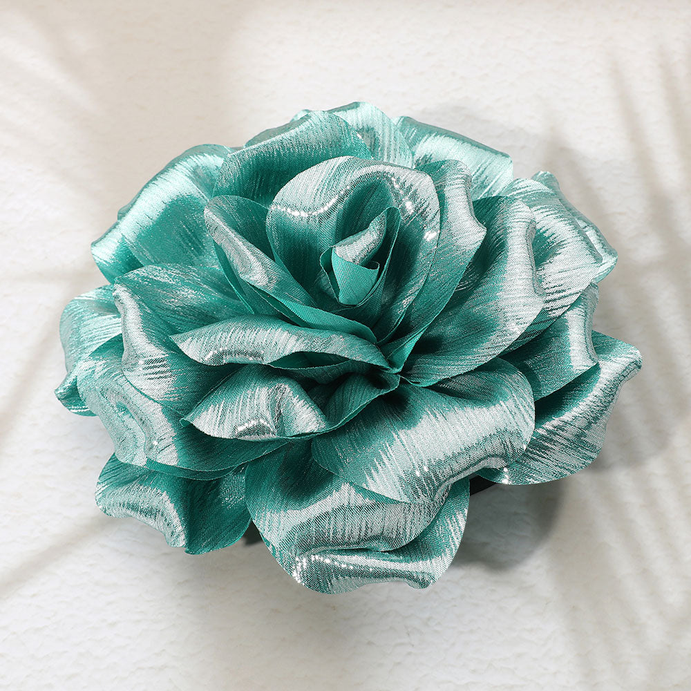 iLLASPARKZ Metallic Fabric Flower Pin Brooch / Hair Clip / Hair Band / Bracelet