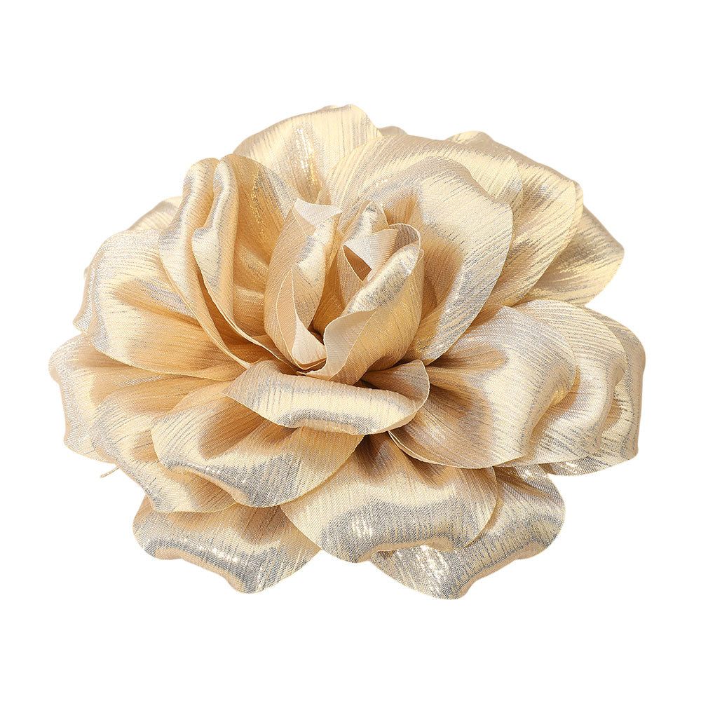 iLLASPARKZ Metallic Fabric Flower Pin Brooch / Hair Clip / Hair Band / Bracelet