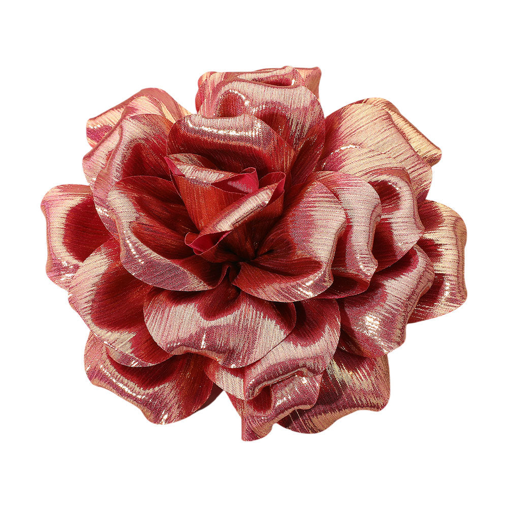 iLLASPARKZ Metallic Fabric Flower Pin Brooch / Hair Clip / Hair Band / Bracelet