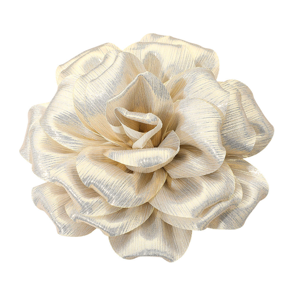 iLLASPARKZ Metallic Fabric Flower Pin Brooch / Hair Clip / Hair Band / Bracelet