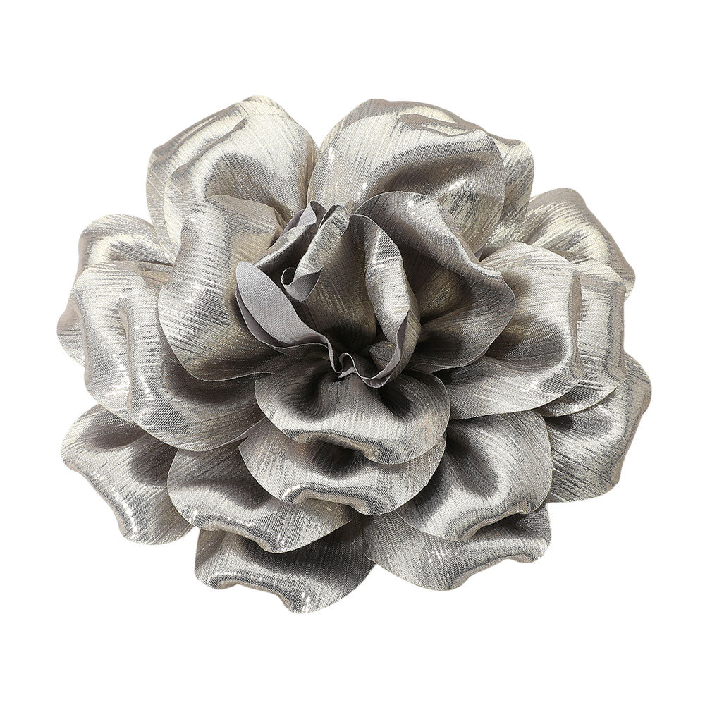 iLLASPARKZ Metallic Fabric Flower Pin Brooch / Hair Clip / Hair Band / Bracelet