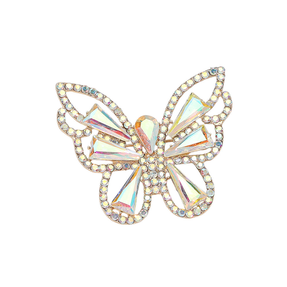 iLLASPARKZ Stone Cluster Butterfly Pin Brooch